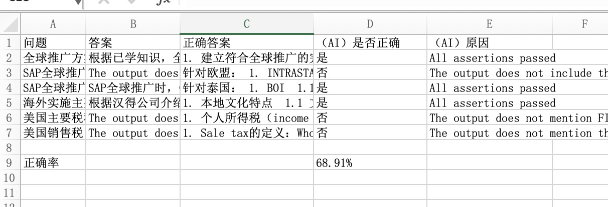 output excel